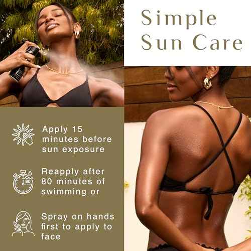 Black Girl Sunscreen - Make it Glow Face & Body Moisturizing Sunscreen Spray SPF 30, No White-Residue for Melanin Rich Skin (SPF-30-5oz-Spray)