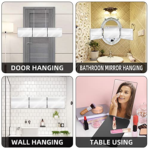 3-Way LED Lighted Mirror with Magnifying Glass for Hair Braiding