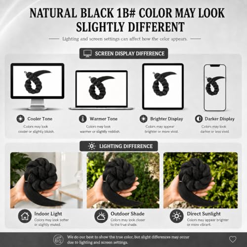Black Braiding Hair Extensions Ponytail 26 Inch for Cosplay & Halloween