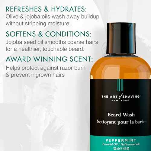 The Art of Shaving Beard Prep Kit - 4oz Peppermint Facial Hair Wash & Conditioner, 1oz Sandalwood Beard Oil