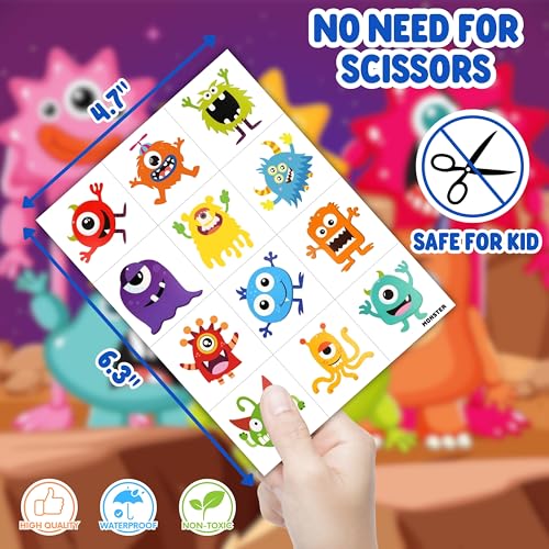 96PCS Monster Temporary Tattoos for Kids