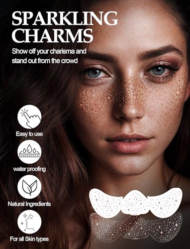 Rose Gold Glitter Face Tattoo Stickers - 8pc Waterproof Sparkle Patches