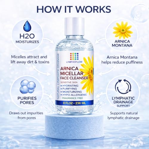 Bruizex Arnica Montana Micellar Cleansing Water | Facial Cleanser & Makeup Remover 8 Fl Oz