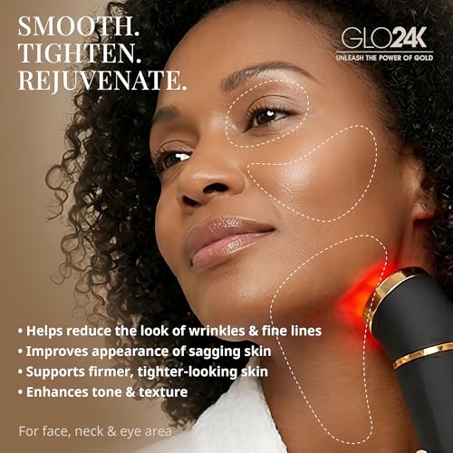 GLO24K 3-in-1 Red Light Massager for Face & Neck