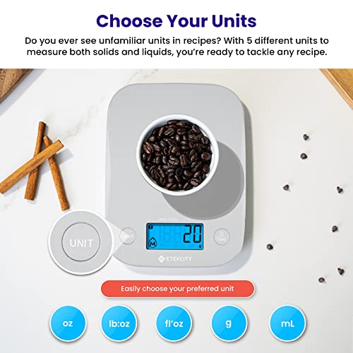 Etekcity Food Nutrition Kitchen Scale, Digital Grams and Ounces for Weight Loss, Baking, Cooking, Keto and Meal Prep, Large, 304 Stainless Steel