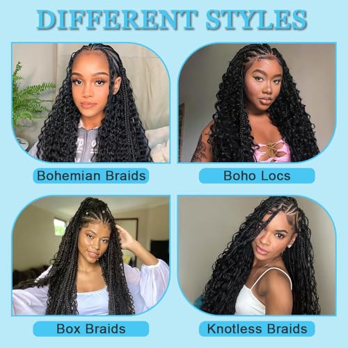 Human Braiding Hair For Boho Braids 22 Inch Natural Deep Curly Bulk
