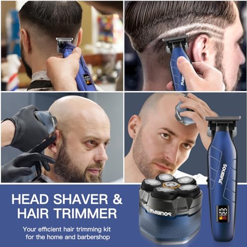 SOLIMPIA Upgraded Head Shavers for Bald Men, Hair Trimmer Kit, Magnetic Electric Razor, Large Battery Capacity, Rechargeable LED Display Beard Trimmer, Waterproof Wet/Dry Head Shaver