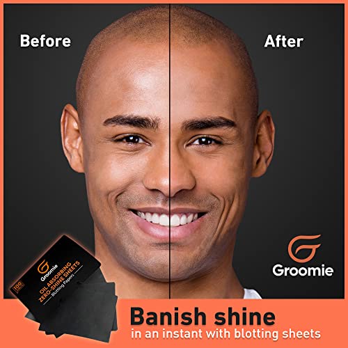 Groomie Oil Absorbing Blotting Sheets with Charcoal, 100 Count