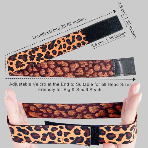 Arabella Orange Leopard Print Pattern 4PCS Lace Melting Band Elastic Bands for Wig Edges Adjustable Edge Wrap to Lay Edges Lace Melting Band for Baby Hair Wig Melt Bands Lace Band Wig Accessories