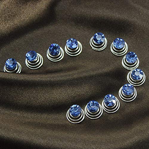 Vpang 20 Pcs Spiral Hair Pins Swirl Hair Twists Coils Hair Clips Wedding Bridal Shiny Rhinestone Crystal Metal Spiral Twist Hairpins Hair Accessories (Blue)