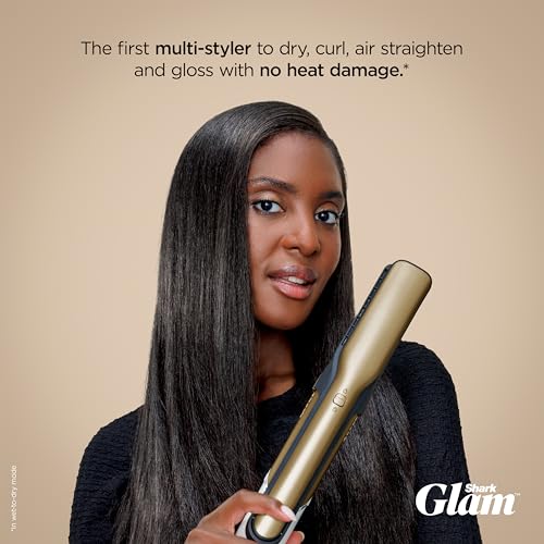 Shark FlexStyle Glam Hair Styler Set with Ceramic & Powerful Air, Straight & Wavy Hair, Gold - HD6051S