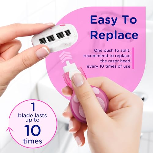 DreamGenius Women¡¯s Razor Blades Refills Include 4 Cartridges, Extra Smooth 5-Blade Travel Razor Refills for Comfort Shaving, Pink