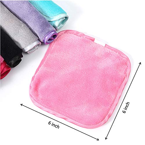 Y2 Petals Make-up Remover Cloths, Just add Water, Reusable Make Up Remover Towels, Ultra Soft Microfiber Makeup Eraser Cloths 7 Day Set, 6x6 inch Multi-Color Pack of 7