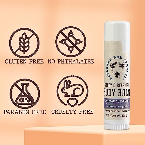 Savannah Bee Company Rosemary Lavender Moisturizing Body Balm Stick ? Nourishing Beeswax & Honey, Mess?Free Application