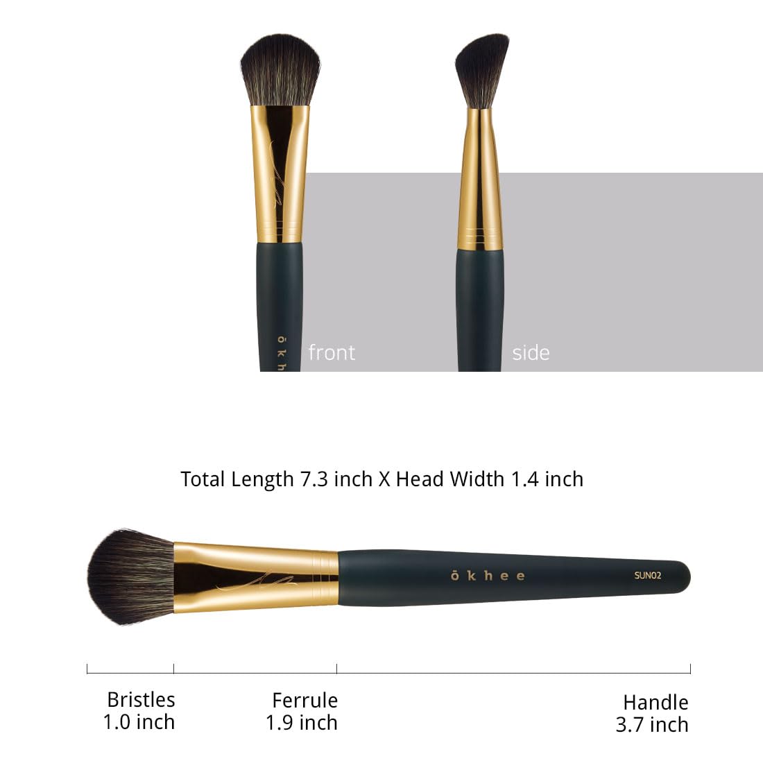 SOO ADOR okhee Contour Brush SUN02 – Angled Contouring Brush for Precise & Defined Application | Designed by K-Pop Makeup Artist Seo Ok