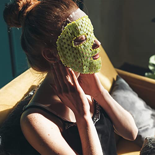Jade Facial Cooling Mask – Natural Stone Face & Eye Massage Tool