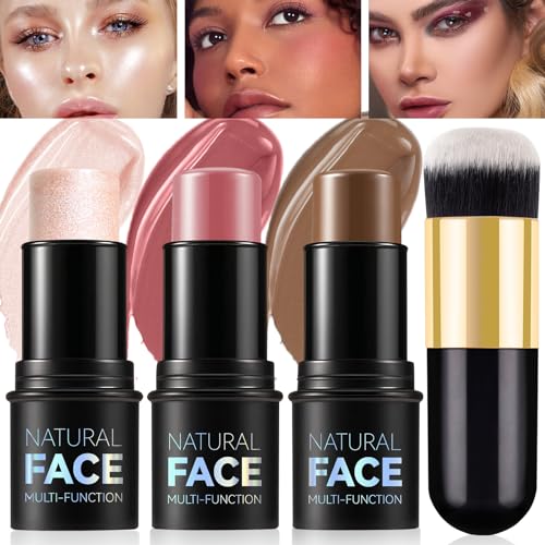 3-Pc Cream Contour Stick Kit - Blush, Highlighter & Bronzer
