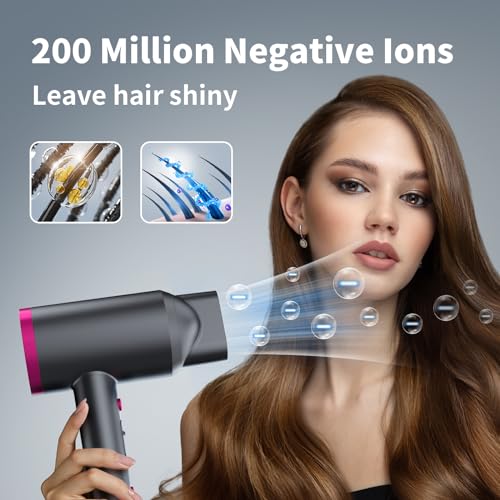 Ionic Hair Dryer 1800W with Diffuser & Nozzle Attachments