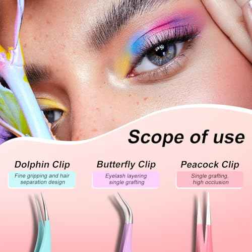 5pcs Eyelash Extension Tweezers High Precision£¬Straight and Curved Volume Lash Tweezers for Extensions£¬lash tweezers for eyelash extensions£¬ Crafting£¬ Girls Women Beginners