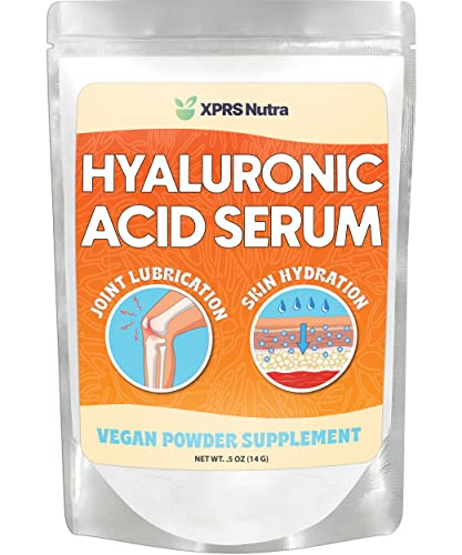 XPRS Nutra Hyaluronic Acid Powder - 14 Grams of Pure Hyaluronic Acid Serum Powder - DIY Serum for Face and Skin - Food and Cosmetic Grade Hyaluronic Acid Pure Powder (.5 oz)