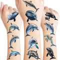 96 PCS Dolphin Temporary Tattoos | Ocean Shark Party Favors