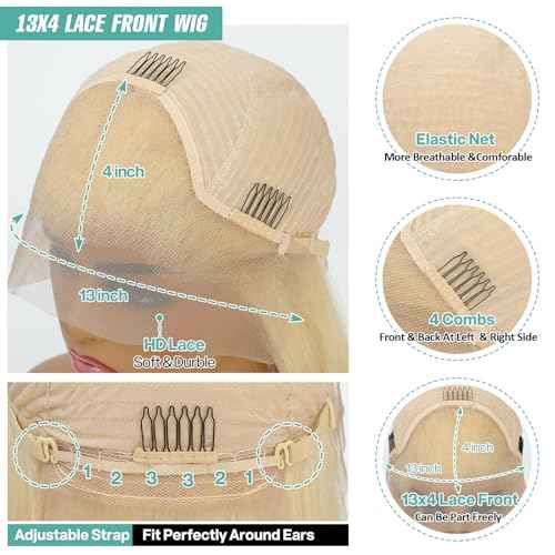 Blonde Wig Human Hair 13X4 613 Lace Front Wig Human Hair 200 Density 613 HD Lace Frontal Wigs Body Wave Lace Front Wigs Human Hair Pre Plucked