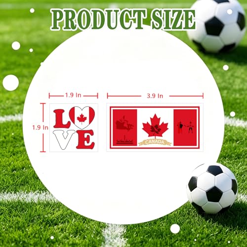 56Pcs Canadian Flag Temporary Tattoos Waterproof