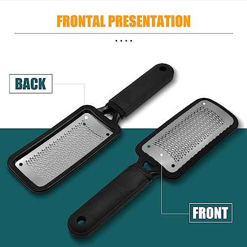 Foot Files Foot Scrubber Pedicure, Stainless Steel Callus Remover for Feet, Professional Foot Grater Rasp Scraper to Hard Skin Corns for Dry and Wet Fee