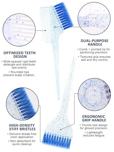 YOOVR Blue Hair Highlight Kit with Silicone Cap & Dye Brush - 12 Pieces