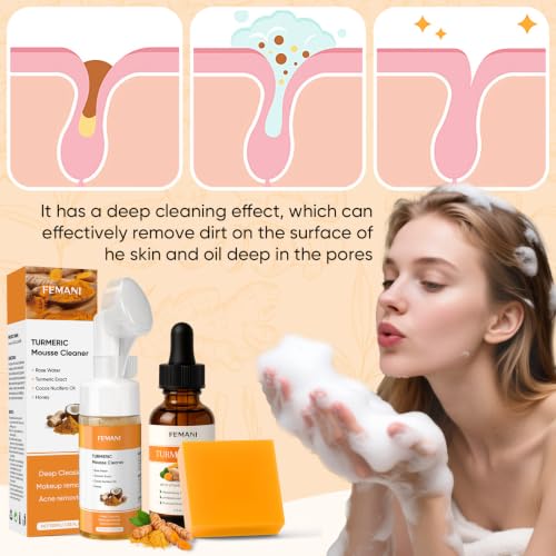 Turmeric Face Wash Set with Soap & Oil for Acne & Radiant Skin – Femani
