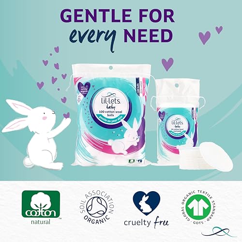 Lil-Lets Premium Organic Cotton Pads, 250 Count