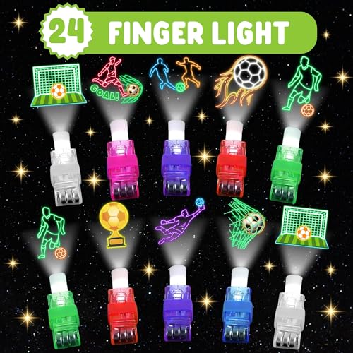 Soccer Party Favors Set - 72 PC (24 LED Lights & 48 Tattoos)