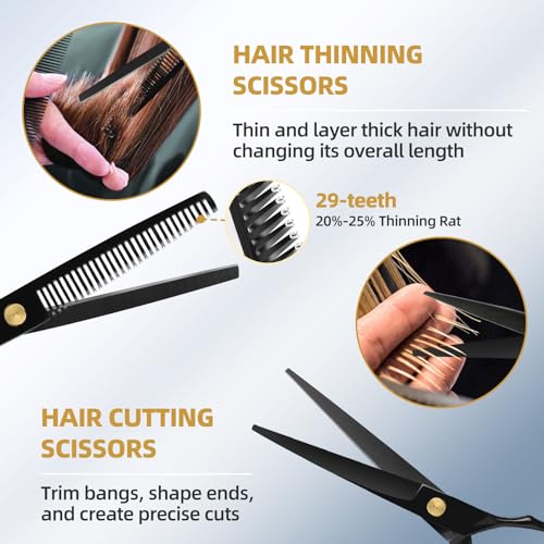 Professional Hair Cutting Scissors Kit - Japanese Stainless Steel