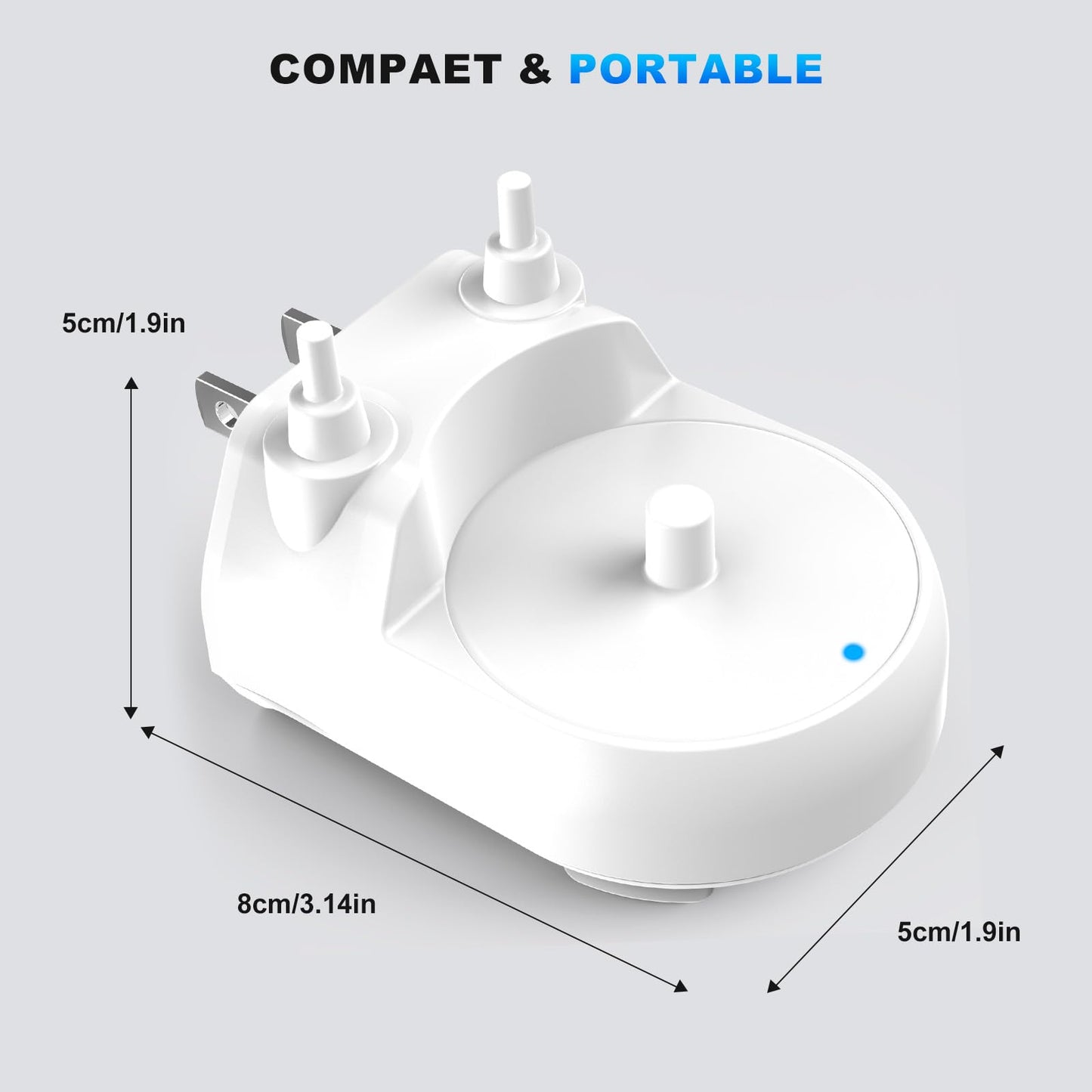 Replacement Charger Base for Philips Sonicare Electric Toothbrush Charger Base for HX6100/HX4100/HX3000/HX6000/HX8000/HX9000 Series US Plug Direct Wall Charger Hygienic White