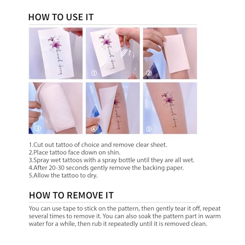 Inspirational Quotes Temporary Tattoos - 12 Sheets Waterproof