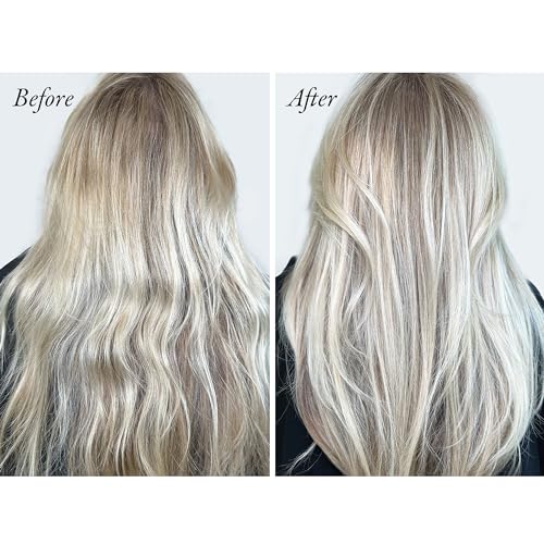 Oribe Bright Blonde Radiance & Repair Treatment - Purple Toning Restorative Hair Treatment Brightens, Strengthens & Repairs Color-Treated Blonde Hair - Tones Brassiness - 5.9 oz