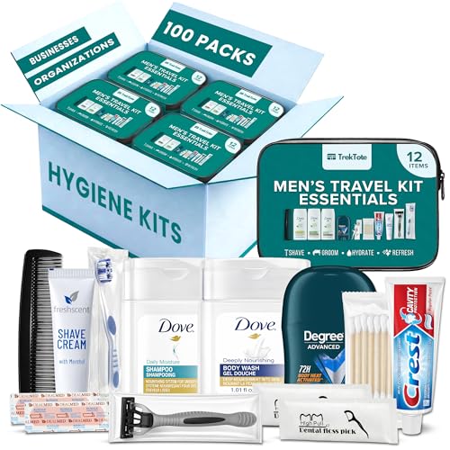 100-Pack Men's Travel Hygiene Kits – TSA-Approved Toiletries