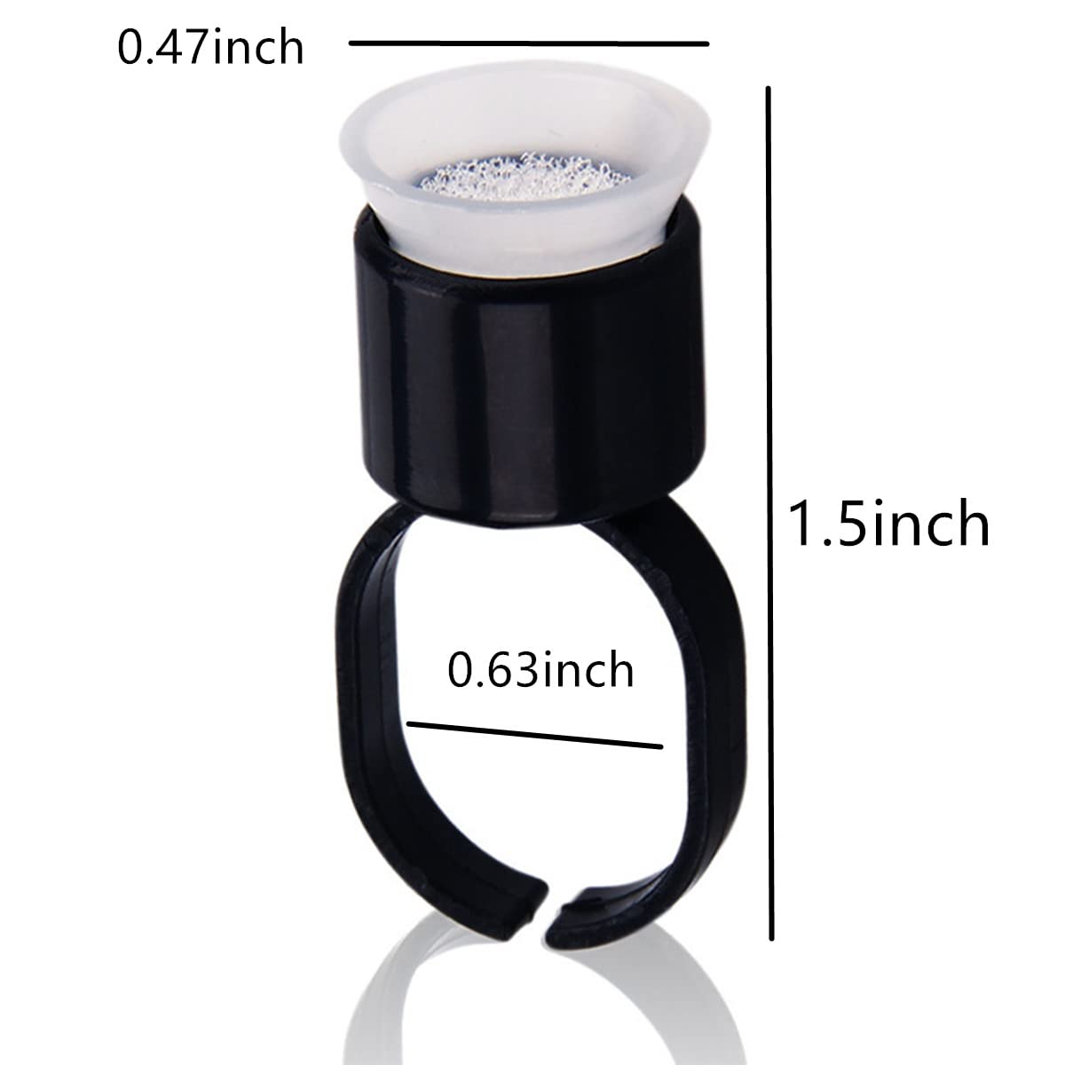 RUITASA Ink Ring Cups, 50 PCS Microblading Pigment Glue Rings, Sponge Ink Cups, Tattoo Ink Ring Cups for Microblading Supplies,Eyebrow Tools