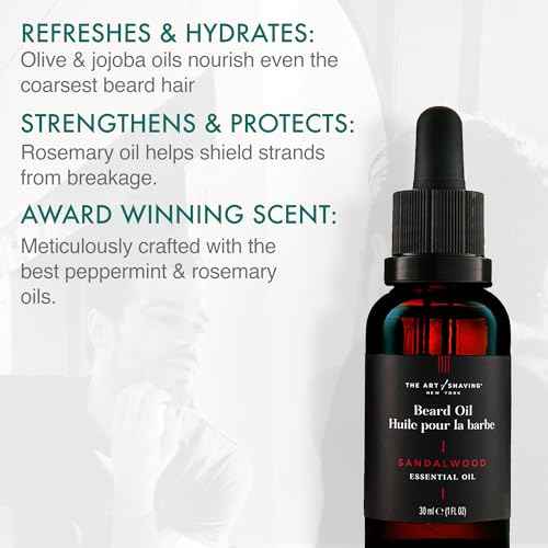 The Art of Shaving Beard Oil, Sandalwood Scent ? Tames & Moisturizes Beard & Mustache Hair Leaving a Healthy Shine with a Non Greasy Finish ? 30 ml
