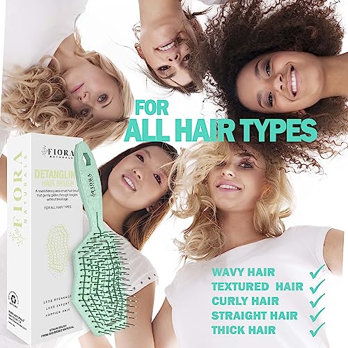 Fiora Naturals Detangling Hair Brush for Curly & Fine Hair