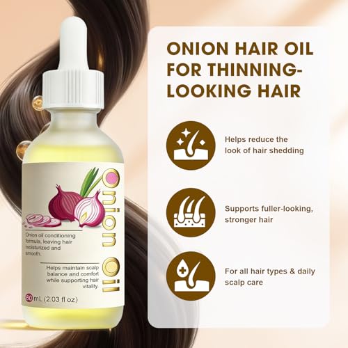 Onion Oil for Hair & Scalp - Nourishing Blend with Coconut & Rosemary, 60ml