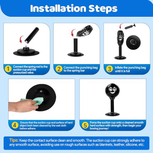 Desktop Punching Bag with Suction Cup for Stress Relief, Office & Home Use