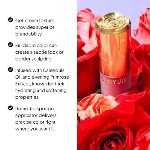 Winky Lux Cheeky Rose Liquid Blush ? Gel-Cream with Buildable Color, Lightweight Velvet Finish, Long-Lasting Cool Pink Shade, Lovely