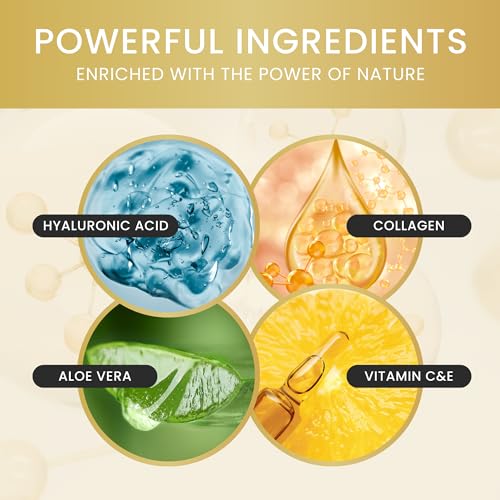 24K Gold Under Eye Patches (44 Pairs) ? Collagen Masks for Dark Circles, Puffiness & Wrinkles ? Skincare Treatment for Women