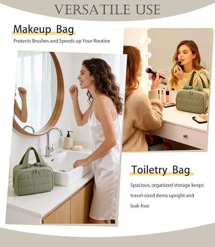 Travel Toiletry Bag for Women, Large Cosmetic Makeup Organizer with Wet-Dry Separation