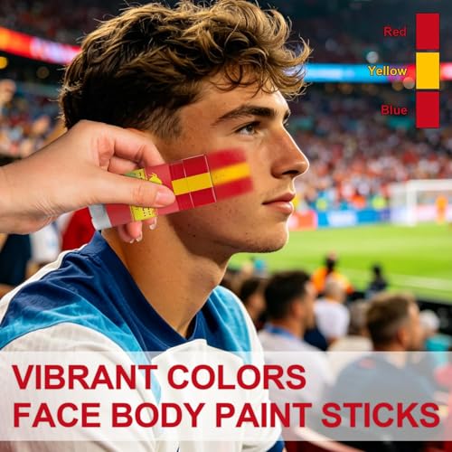 Red, White & Blue Face Paint Sticks – Sports Fan Game Day Makeup