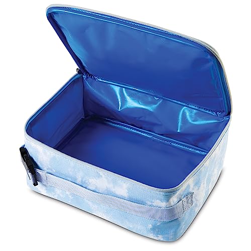 PackIt Freezable Classic Lunch Box, Blue Sky, Built with EcoFreeze Technology, Collapsible, Reusable, Zip Closure With Zip Front Pocket and Buckle Handle, Perfect for School Lunches