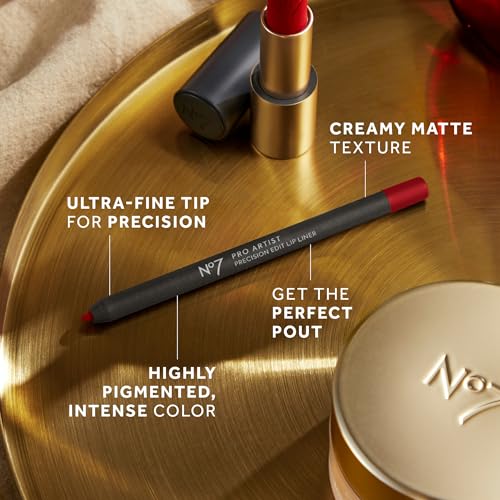 No7 Pro Artist Lip Liner - Precision Edit Lip Liner Pencil with a Creamy, Matte Finish - Helps Prevent Lipstick Bleeding and Enhances Lip Shape - Modern Nude Chic (0.04 oz)