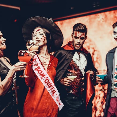 Zombie Prom Queen Sash & Fake Scar Tattoos Halloween Costume Kit