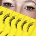 Cat Eye Wispy False Lashes Clear Band 7 Pairs